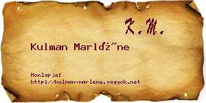 Kulman Marléne névjegykártya